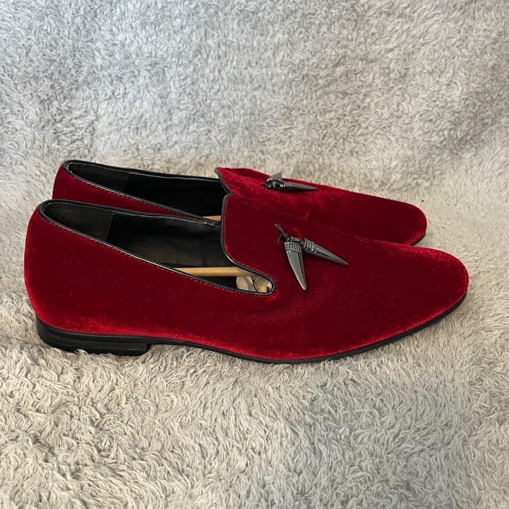 Giorgio Brutini Mens Cowell Red Velvet Loafer Dress Shoes Size 10.5 M - Picture 5 of 15